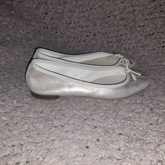 MASSIMO DUTTI-Gold Metallic Brushed Leather Ballet Flats-Sz 38-Excellent - Picture 5 of 8